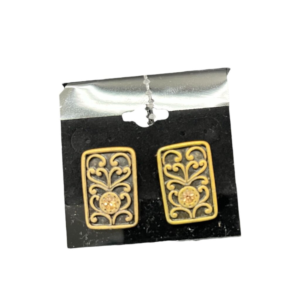 VTG Scroll Rhinestone Earrings