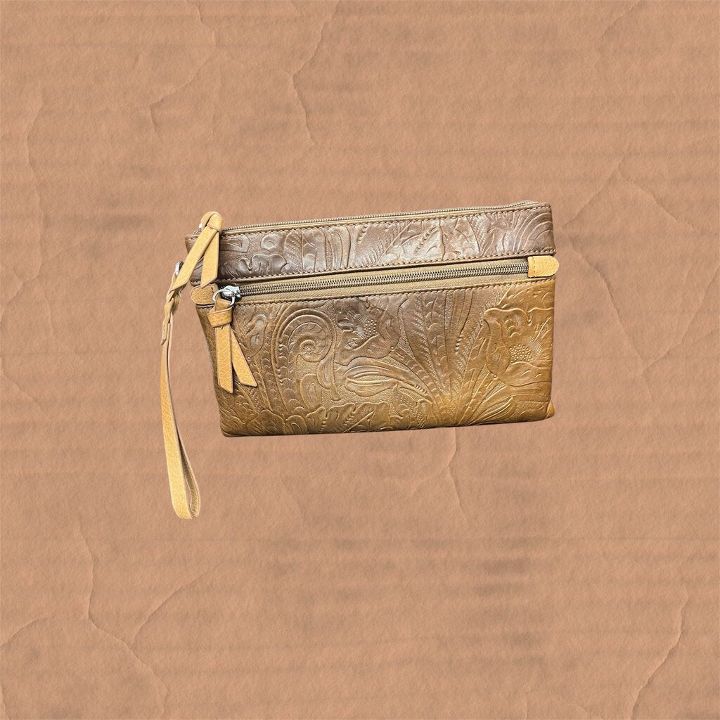 Margot Tooled Wristlet