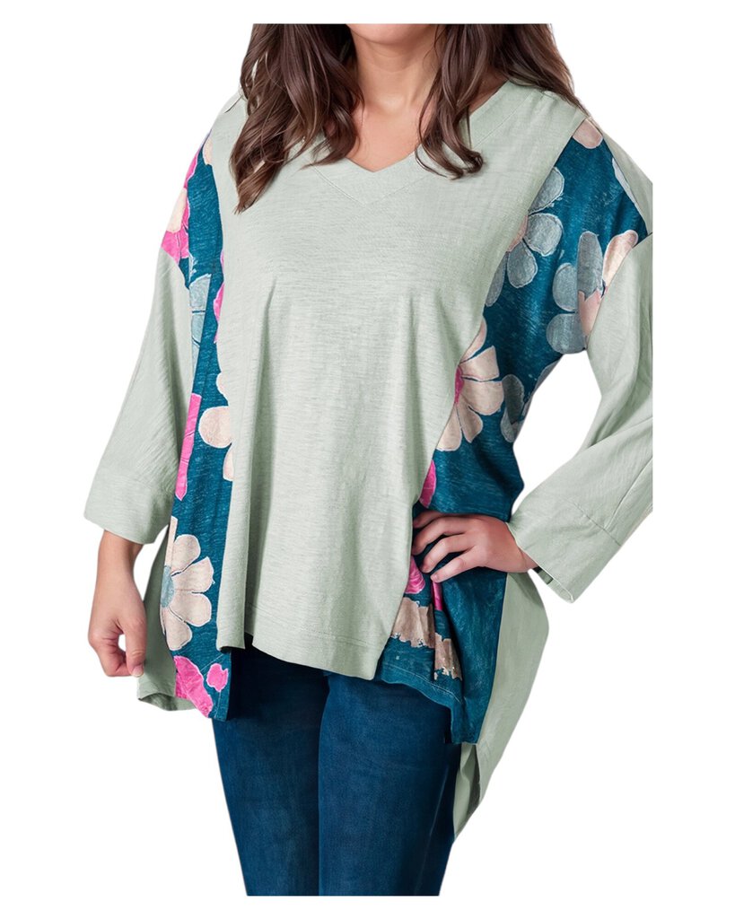 Floral Patchwork 3X Top