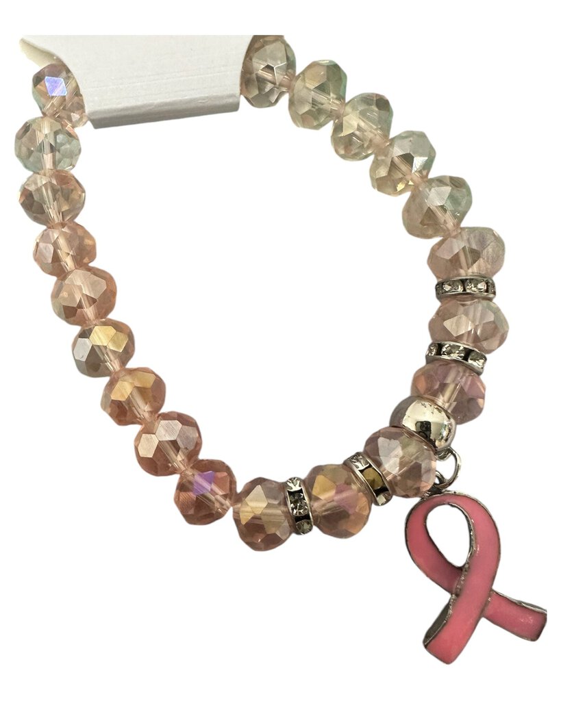 Breast Cancer Bead Bracelet