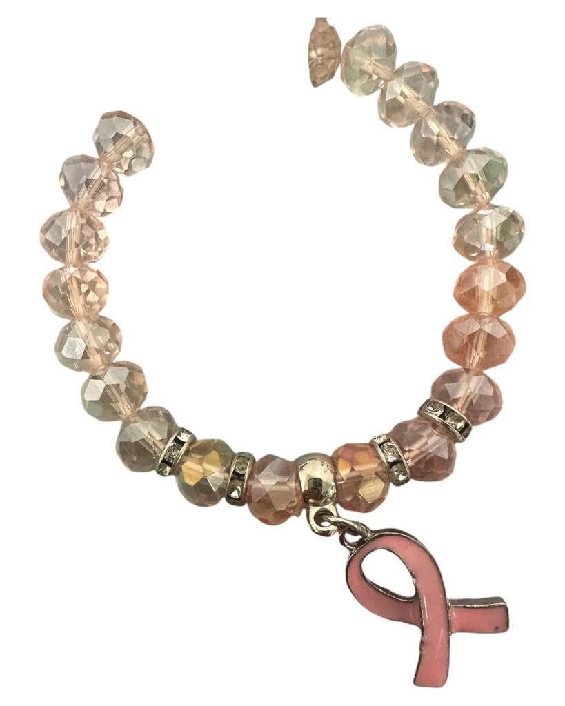 Breast Cancer Bead Bracelet