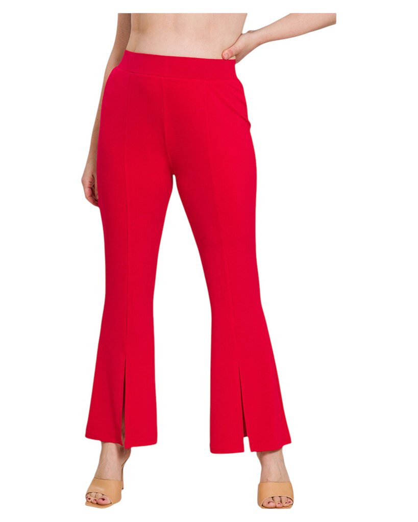 Zenana 1X Front Slit Pants