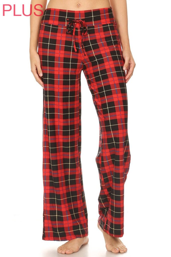 Red Plaid 1X Lounge Pants