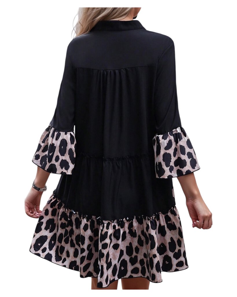 Leopard Print 1X Ruffle Dress