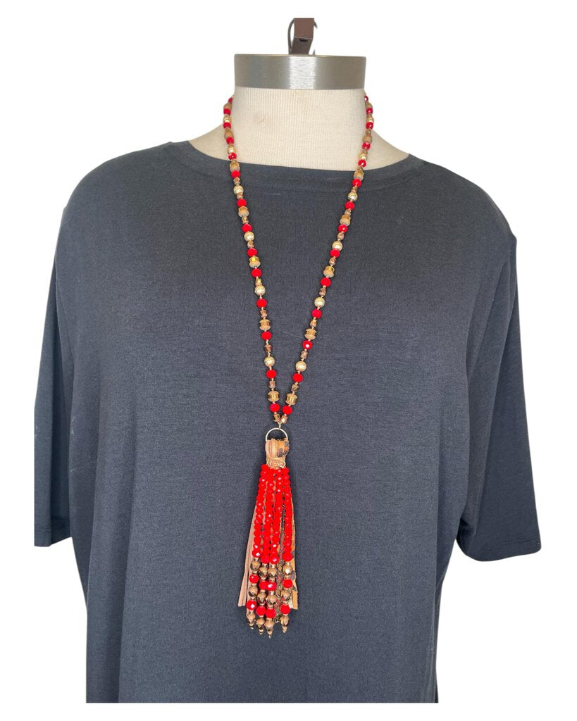 Red Tassel Necklace