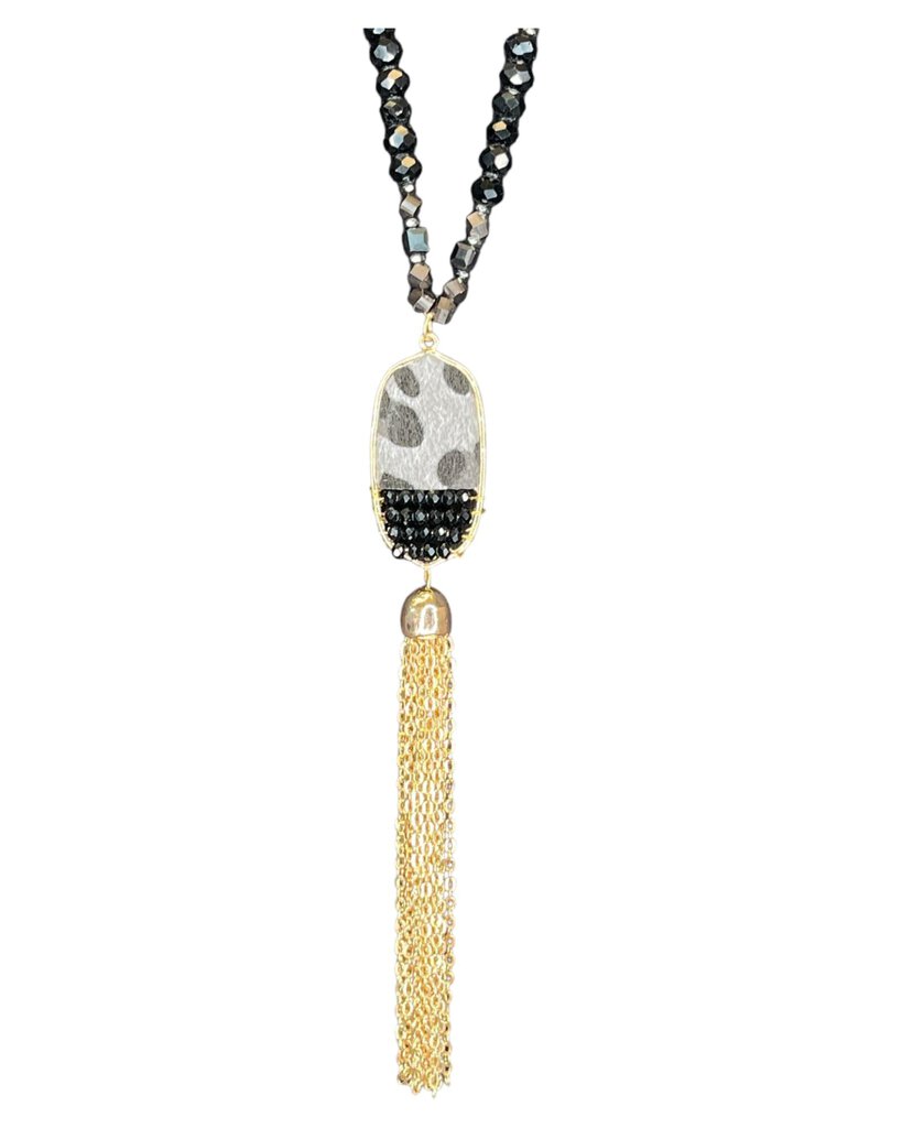 Black/Gold Tassel Necklace