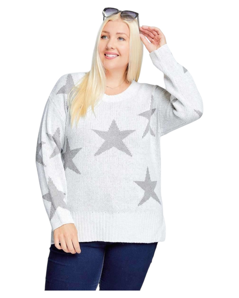 Star Print 3X Sweater