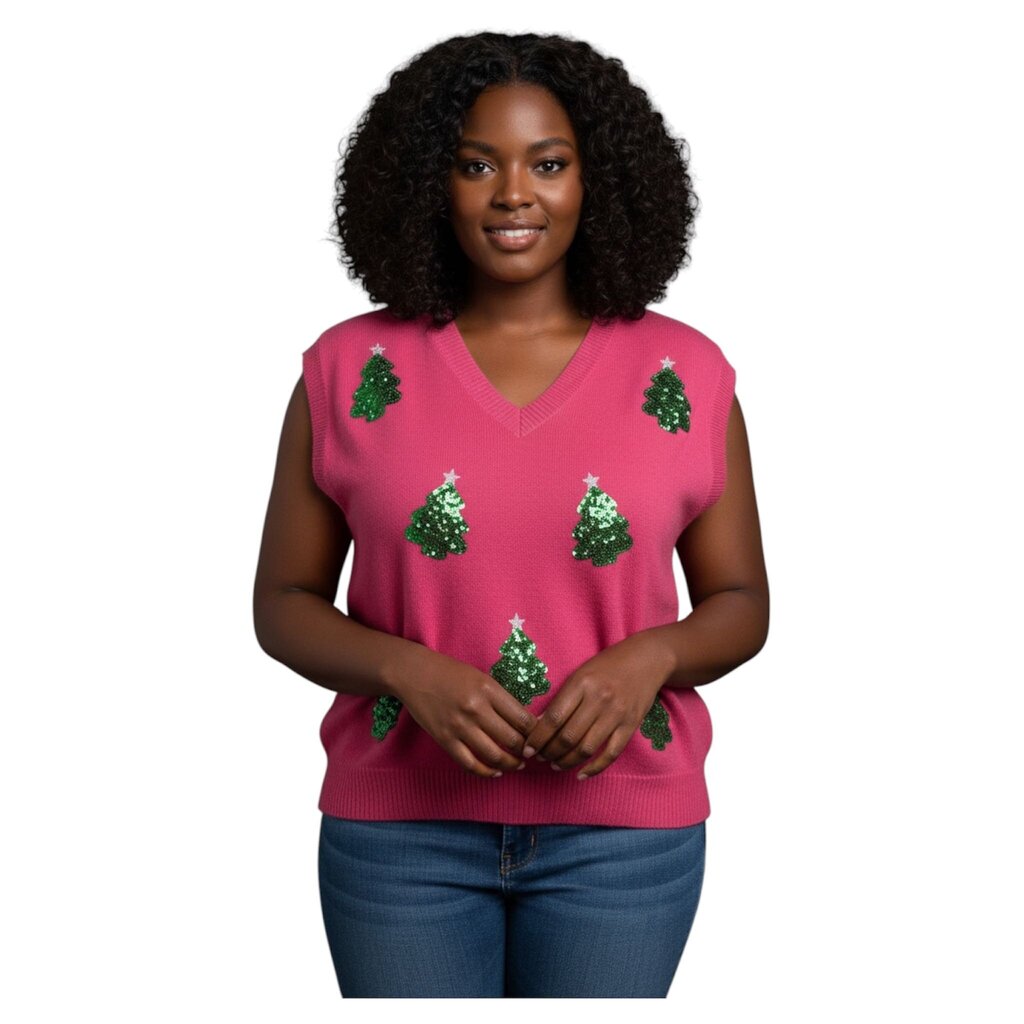 Sequin Tree 2X Vest